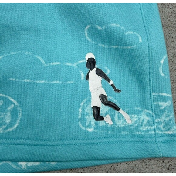 Jordan Artist Series Parker Duncan Fleece Shorts Bleached Aqua Plus Size 2X NWT - Picture 2 of 8